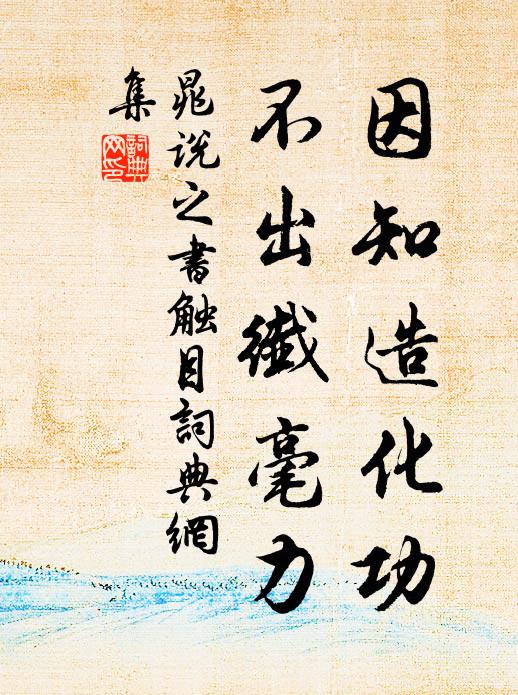 晁说之因知造化功，不出纤毫力书法作品欣赏