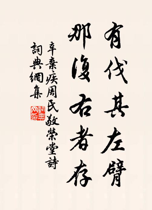 辛弃疾有伐其左臂，那复右者存书法作品欣赏