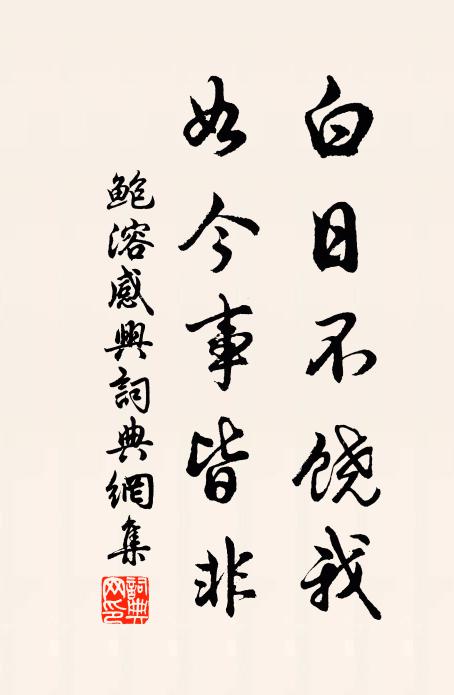 鲍溶白日不饶我，如今事皆非书法作品欣赏
