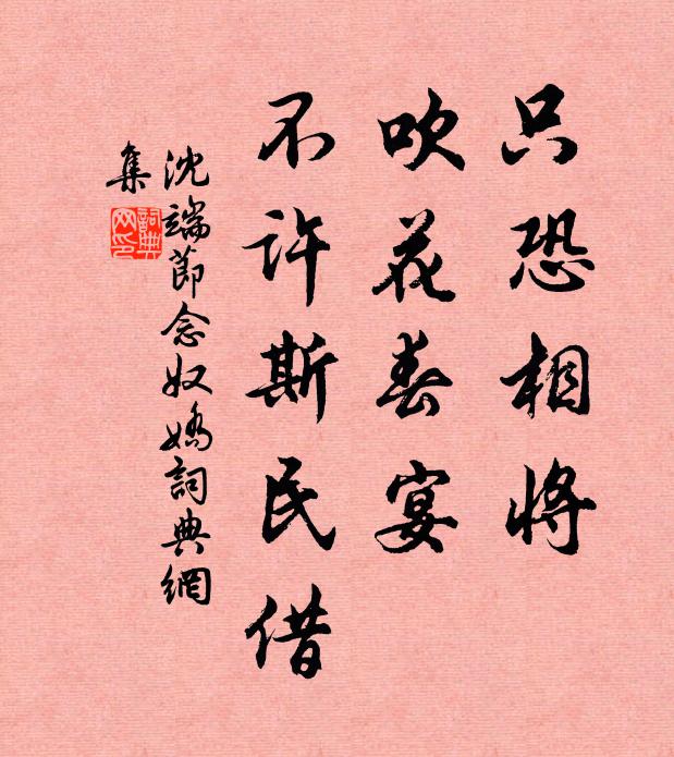 沈端节只恐相将，吹花春宴，不许斯民借书法作品欣赏