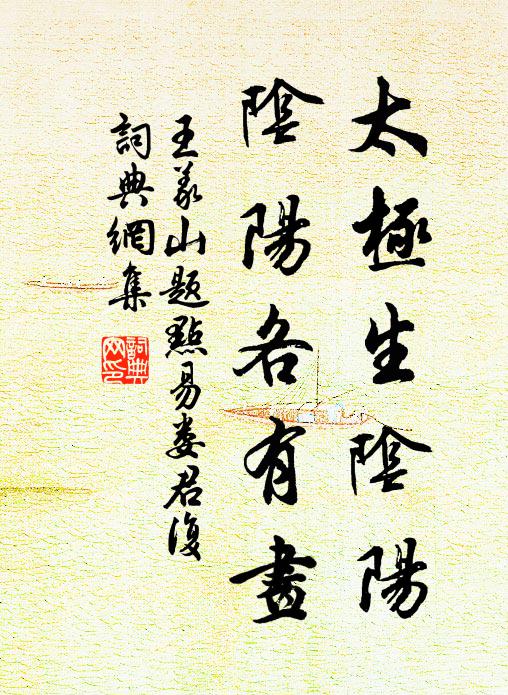 王义山太极生阴阳,阴阳各有画书法作品欣赏