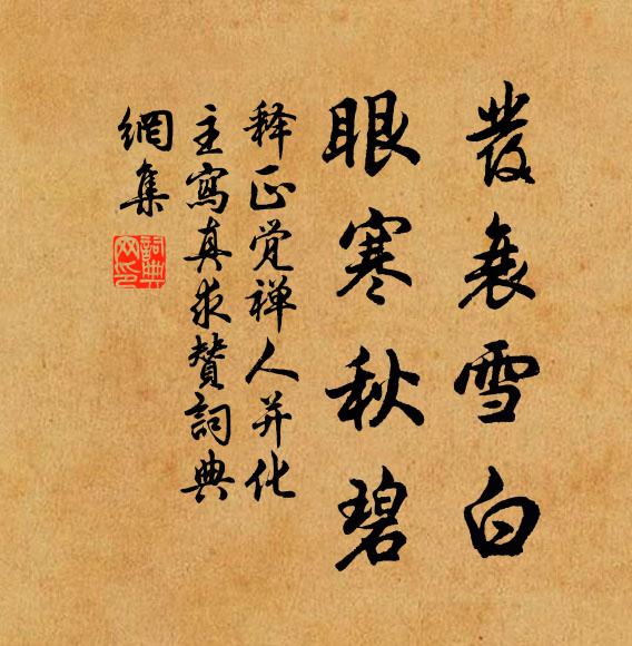释正觉发衰雪白，眼寒秋碧书法作品欣赏