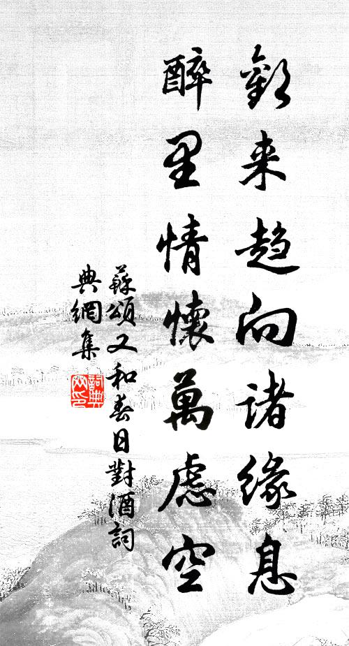 苏颂欢来趋向诸缘息，醉里情怀万虑空书法作品欣赏