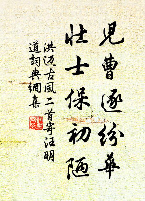 洪迈儿曹逐纷华，壮士保初陋书法作品欣赏