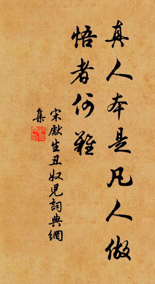 宋先生真人本是凡人做，悟者何难书法作品欣赏
