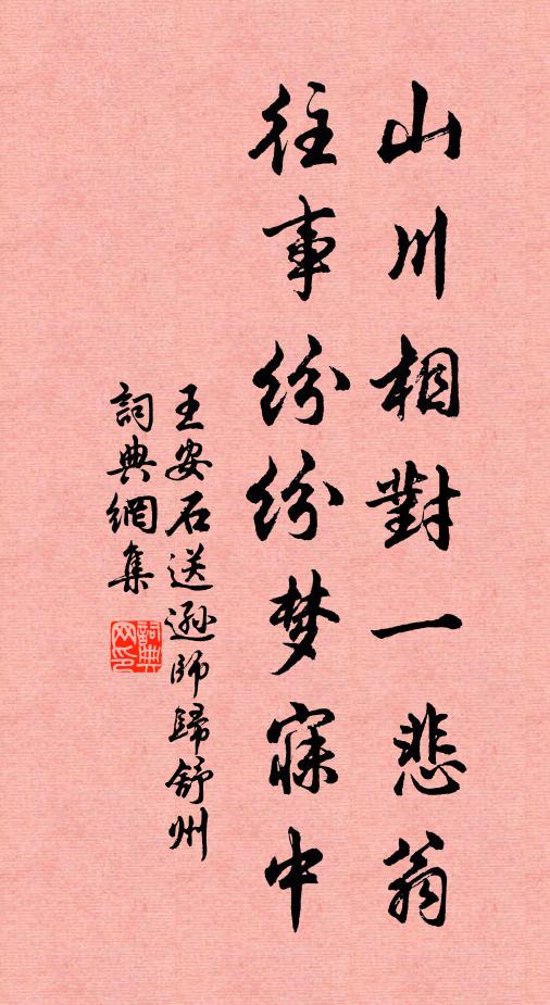 王安石山川相对一悲翁，往事纷纷梦寐中书法作品欣赏