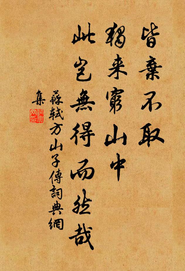 苏轼皆弃不取，独来穷山中，此岂无得而然哉书法作品欣赏