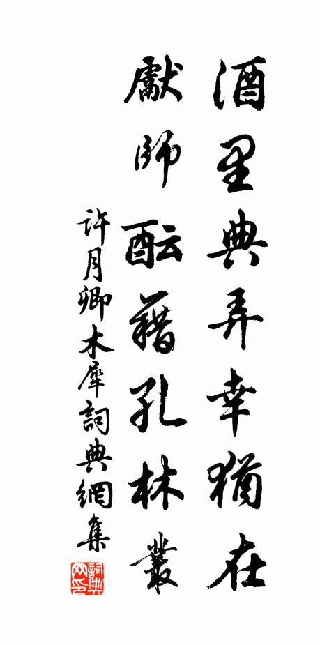 许月卿酒里典弄幸犹在，先师酝藉孔林丛书法作品欣赏