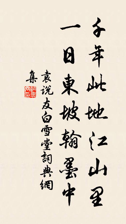 袁说友千年此地江山里，一日东坡翰墨中书法作品欣赏