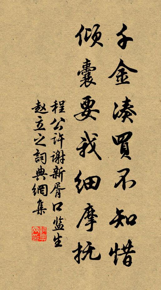 程公许千金凑买不知惜，倾囊要我细摩抚书法作品欣赏
