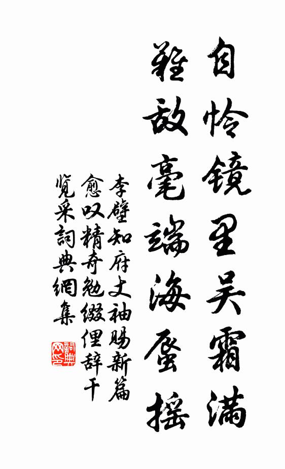 李壁自怜镜里吴霜满，难敌毫端海蜃摇书法作品欣赏