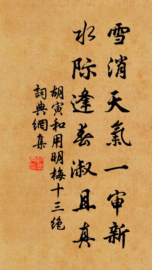 胡寅雪消天气一审新，水际逢春淑且真书法作品欣赏