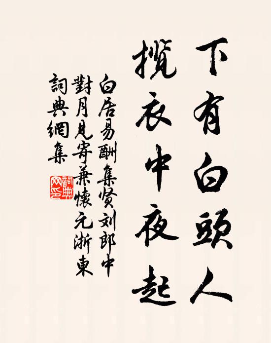 白居易下有白头人，揽衣中夜起书法作品欣赏