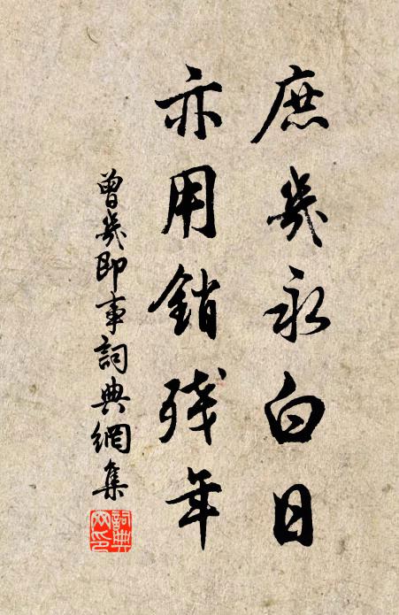 曾几庶几永白日，亦用销残年书法作品欣赏