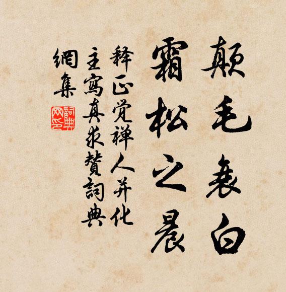 释正觉颠毛衰白，霜松之晨书法作品欣赏