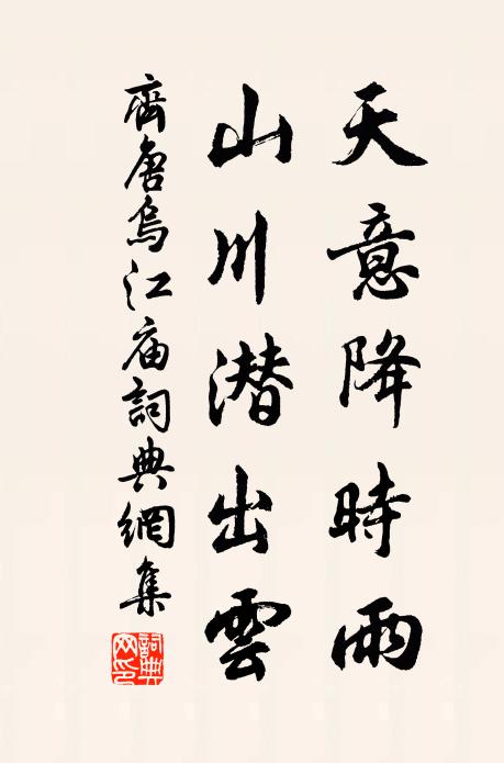 齐唐天意降时雨，山川潜出云书法作品欣赏