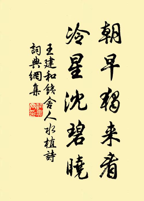 王建朝早独来看，冷星沈碧晓书法作品欣赏