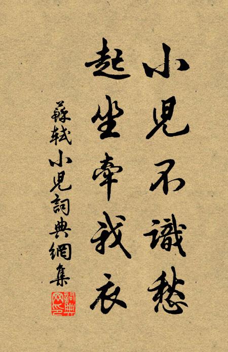 苏轼小儿不识愁，起坐牵我衣书法作品欣赏