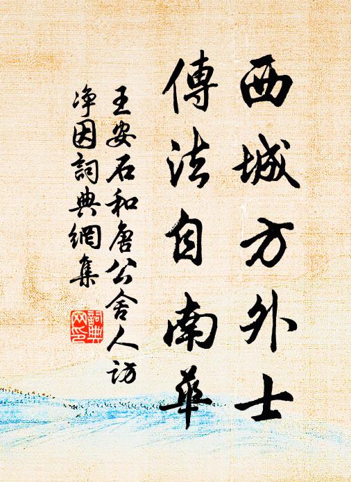 王安石西城方外士，传法自南华书法作品欣赏