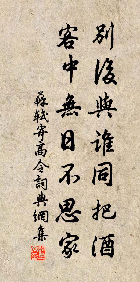 苏轼别后与谁同把酒，客中无日不思家书法作品欣赏