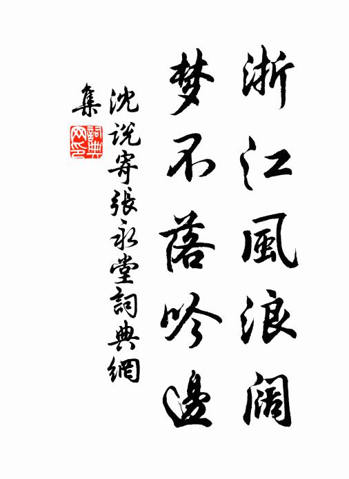 沈说浙江风浪阔，梦不落吟边书法作品欣赏