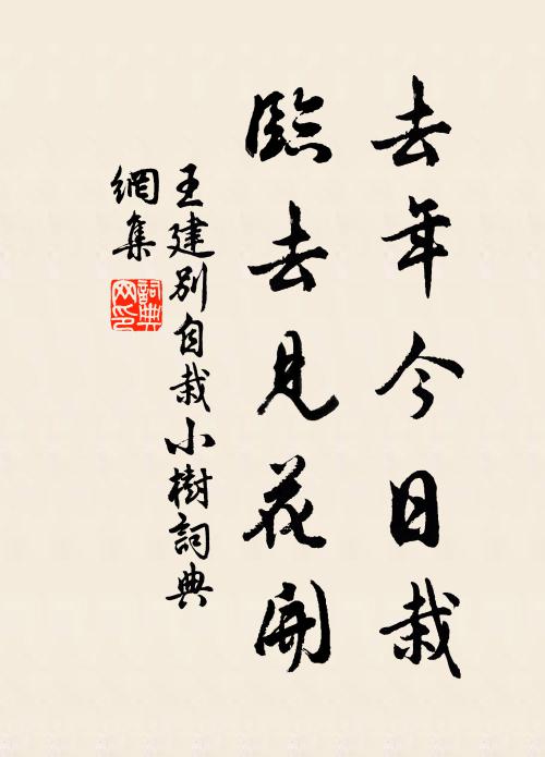 王建去年今日栽，临去见花开书法作品欣赏