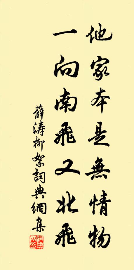 薛涛他家本是无情物，一向南飞又北飞书法作品欣赏