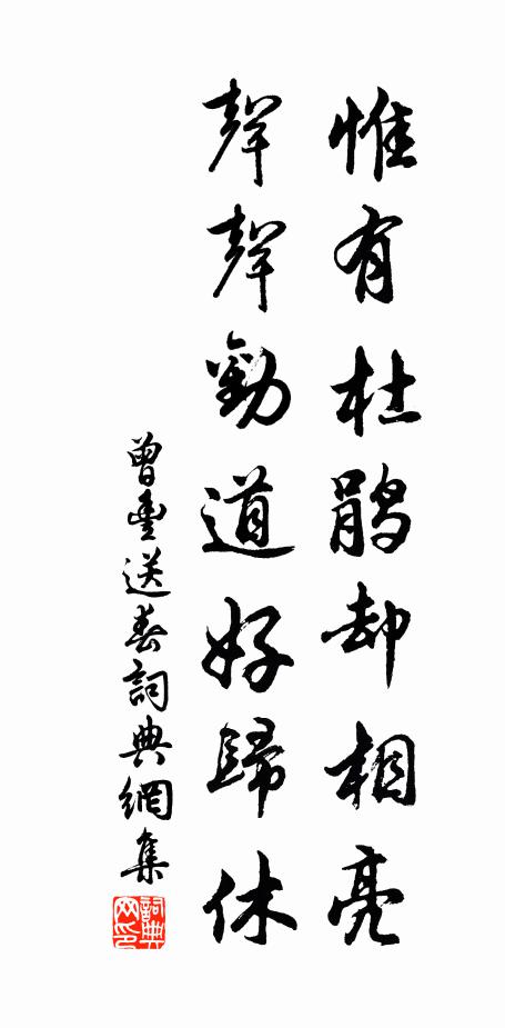 曾丰惟有杜鹃却相亮，声声劝道好归休书法作品欣赏