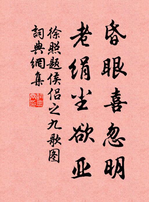 徐照昏眼喜忽明，老绢尘欲亚书法作品欣赏