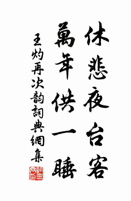 王灼休悲夜台客，万年供一睡书法作品欣赏