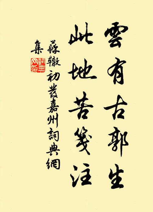 苏辙云有古郭生，此地苦笺注书法作品欣赏