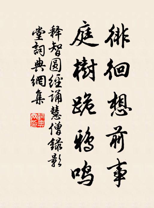 释智圆徘徊想前事，庭树跪鸦鸣书法作品欣赏