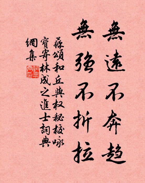 苏颂无远不奔趋，无强不折拉书法作品欣赏