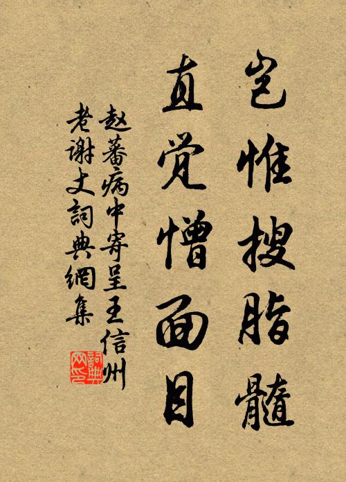 赵蕃岂惟搜脂髓，直觉憎面目书法作品欣赏