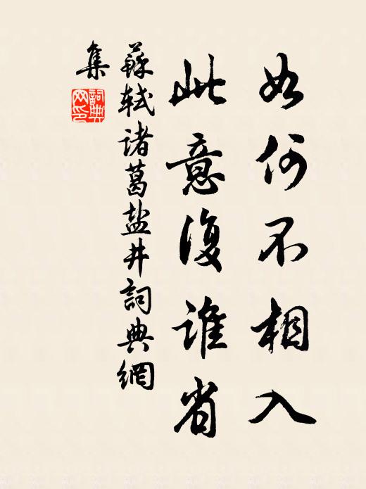 苏轼如何不相入，此意复谁省书法作品欣赏
