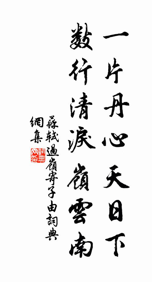 苏轼一片丹心天日下，数行清泪岭云南书法作品欣赏