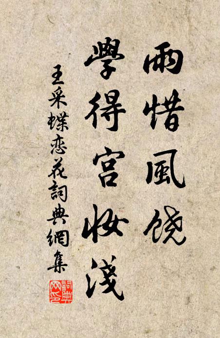 王采雨惜风饶，学得宫妆浅书法作品欣赏