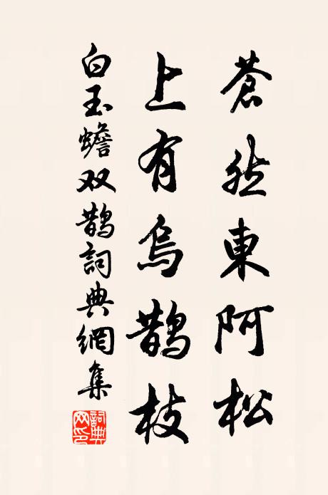 白玉蟾苍然东阿松，上有乌鹊枝书法作品欣赏