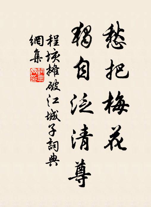 程垓愁把梅花，独自泛清尊书法作品欣赏