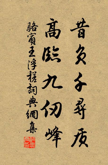 骆宾王昔负千寻质，高临九仞峰书法作品欣赏