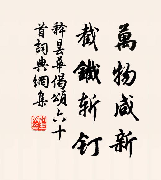 释昙华万物咸新，截铁斩钉书法作品欣赏