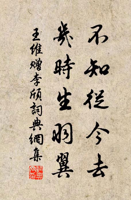 王维不知从今去，几时生羽翼书法作品欣赏