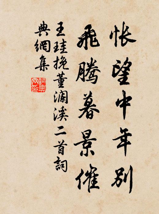 王珪怅望中年别，飞腾暮景催书法作品欣赏