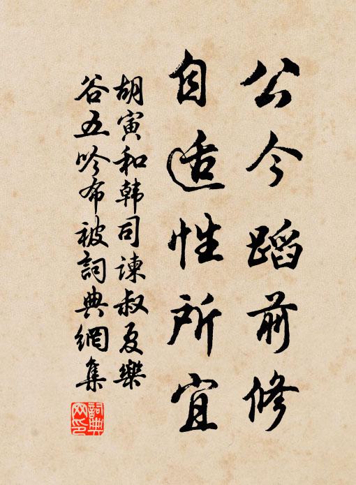 胡寅公今蹈前修，自适性所宜书法作品欣赏