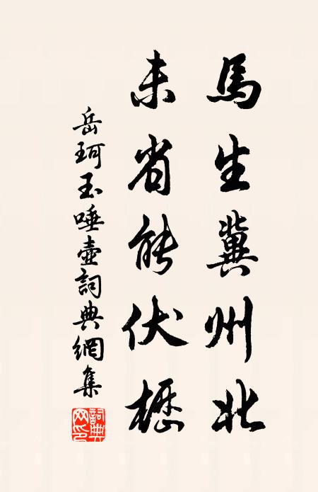 岳珂马生冀州北，未省能伏枥书法作品欣赏