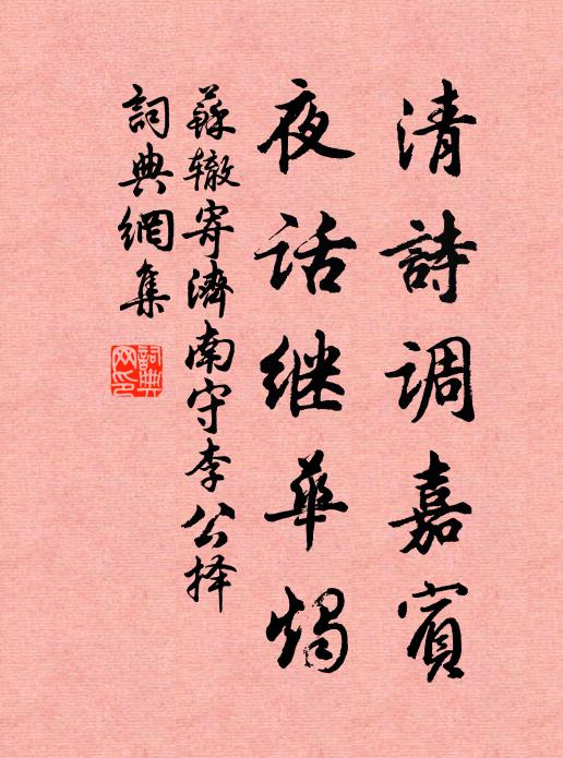 苏辙清诗调嘉宾，夜话继华烛书法作品欣赏