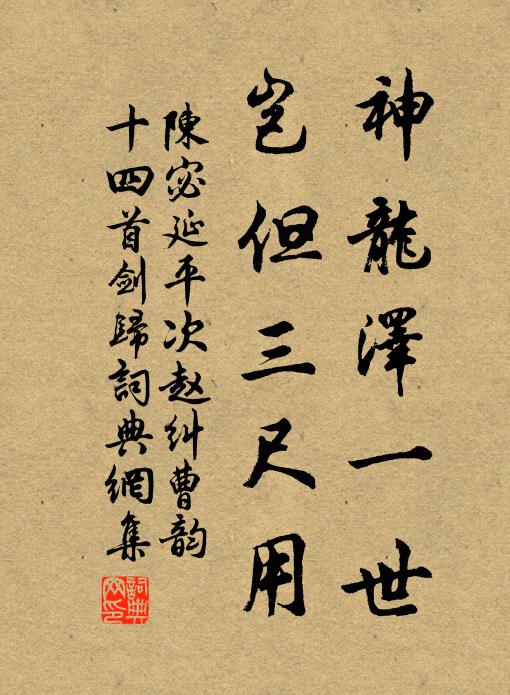陈宓神龙泽一世，岂但三尺用书法作品欣赏
