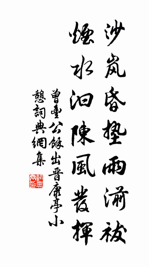 曾丰沙岚昏垫雨湔祓，烟水汩陈风发挥书法作品欣赏