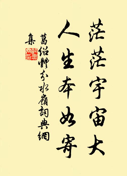 葛绍体茫茫宇宙大，人生本如寄书法作品欣赏