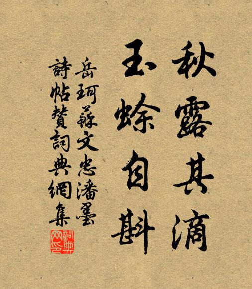 岳珂秋露其滴，玉蜍自斟书法作品欣赏